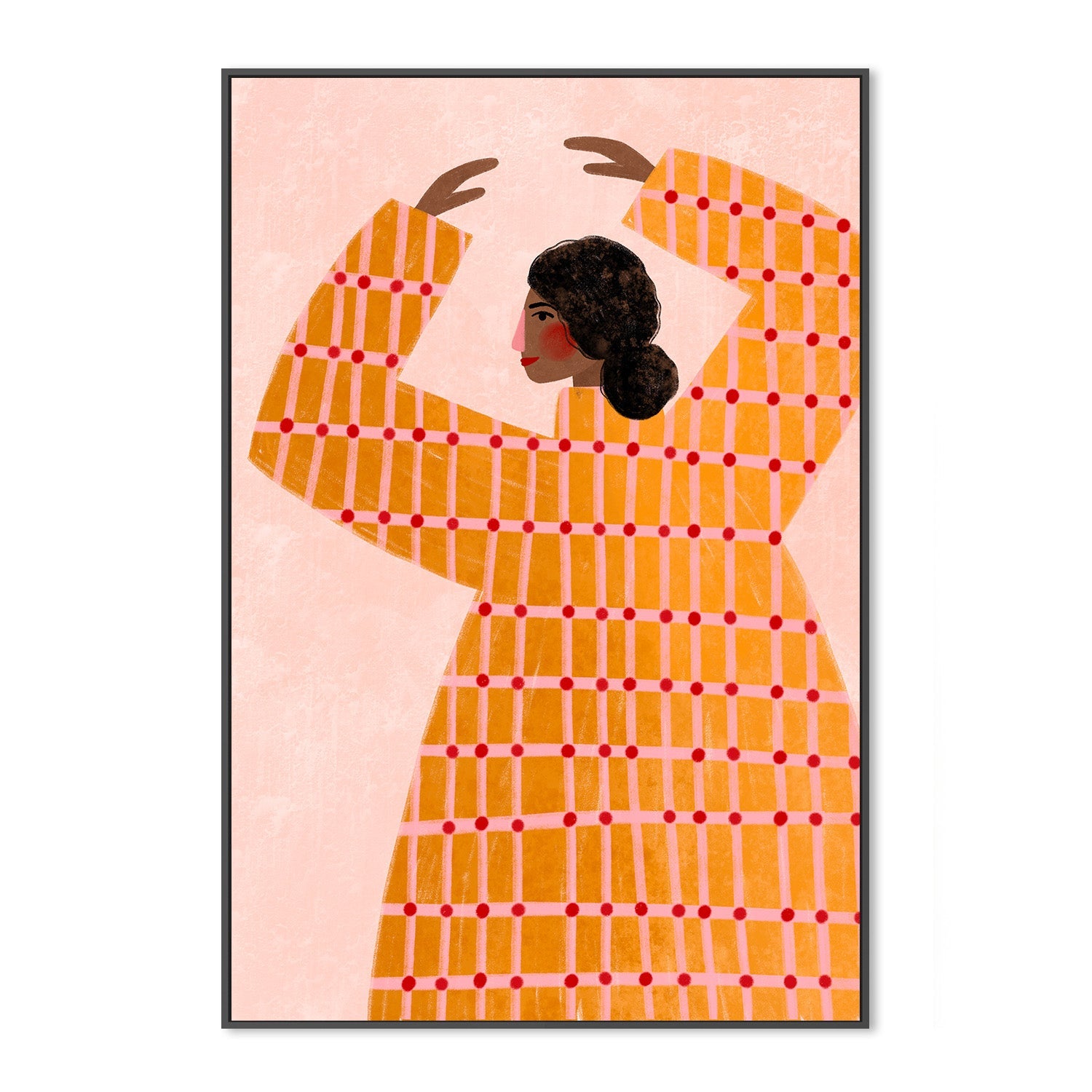 wall-art-print-canvas-poster-framed-The Woman With the Checked Dress-3