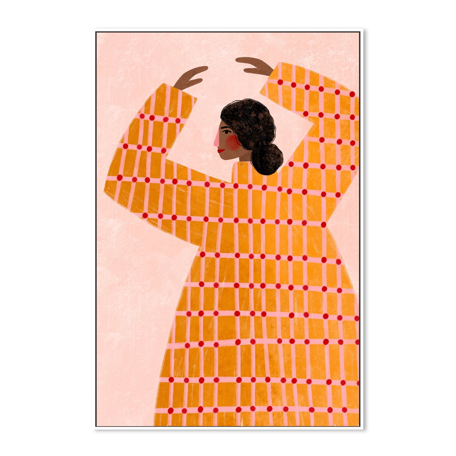 wall-art-print-canvas-poster-framed-The Woman With the Checked Dress-5
