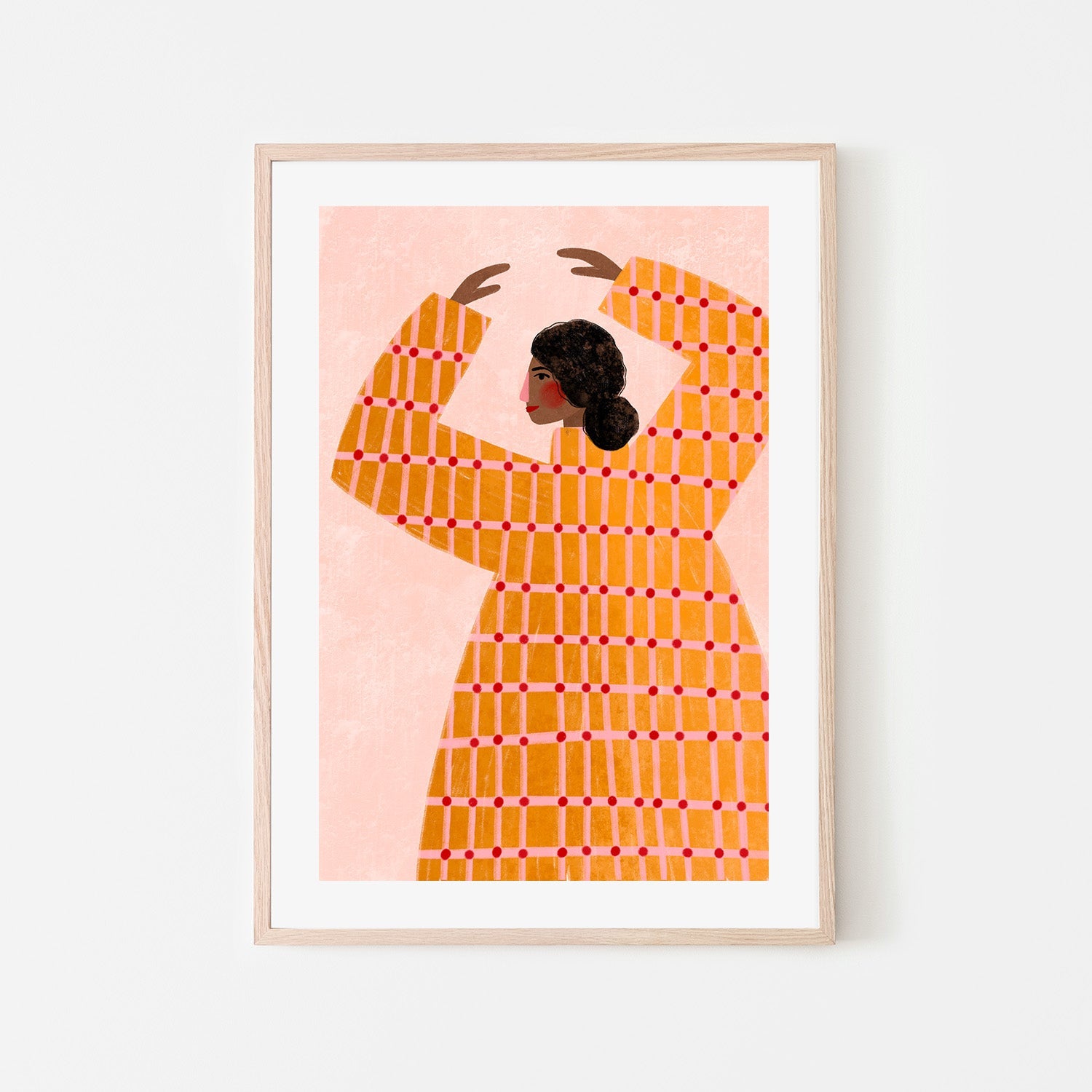 wall-art-print-canvas-poster-framed-The Woman With the Checked Dress-6