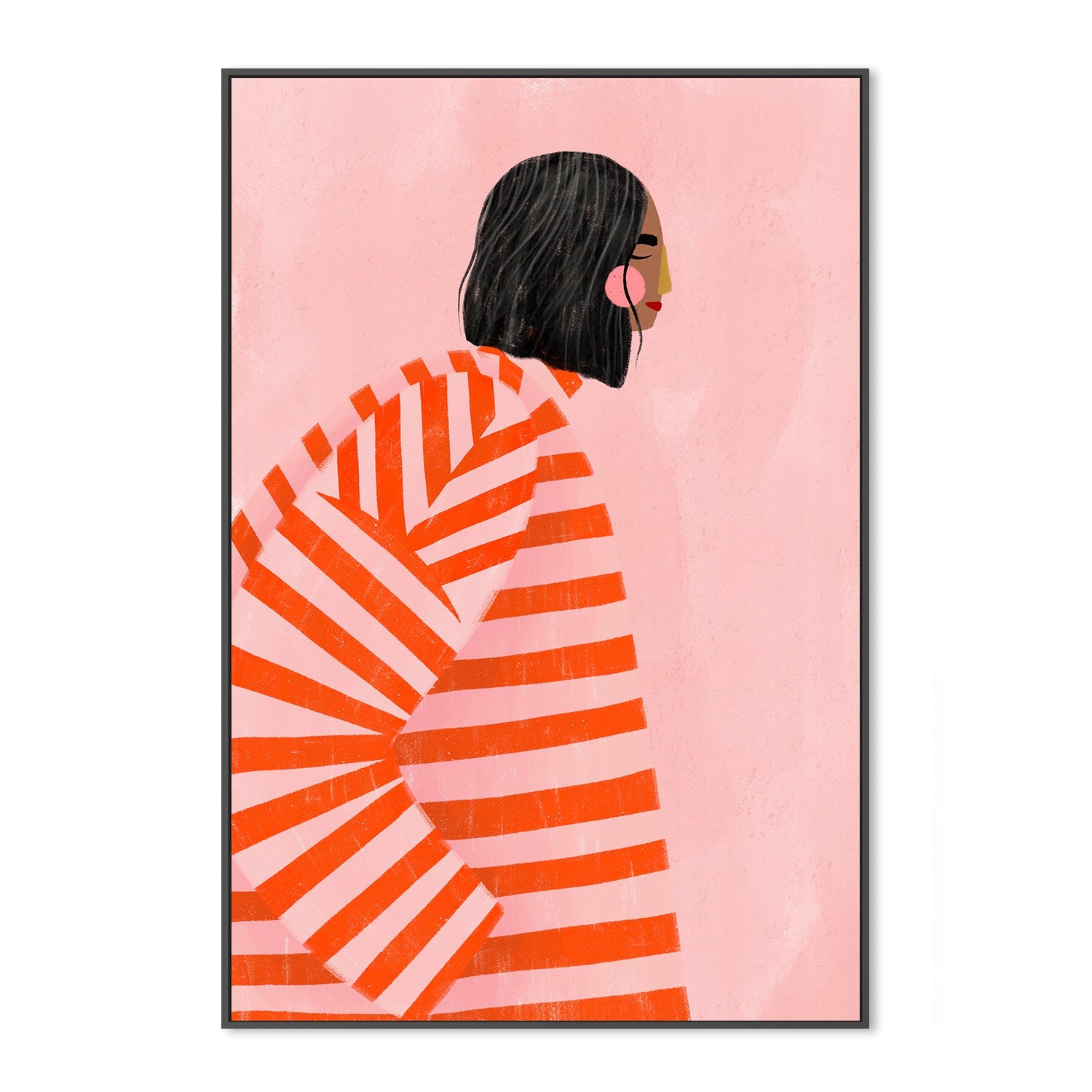 wall-art-print-canvas-poster-framed-The Woman With the Orange Stripes-3
