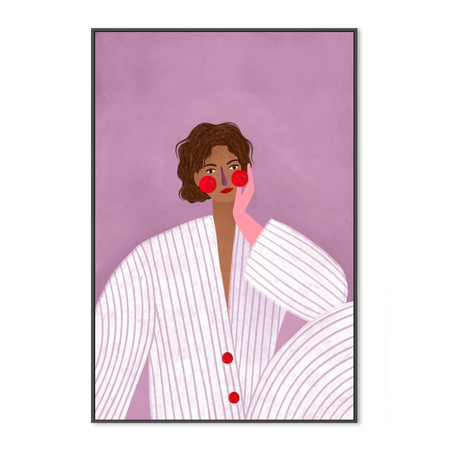 wall-art-print-canvas-poster-framed-The Woman With The Pink Gloves , By Bea Muller-3