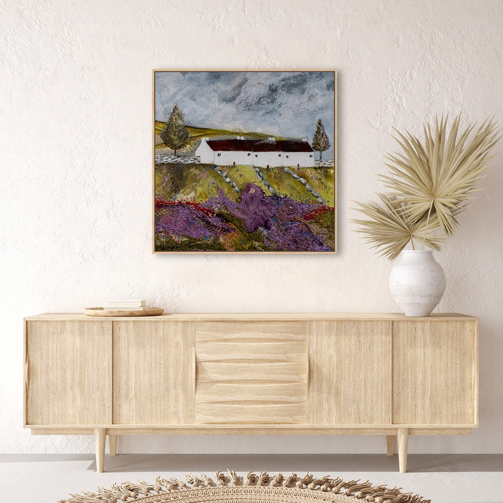 wall-art-print-canvas-poster-framed-Three Cottage Lane-by-Louise O'hara-Gioia Wall Art