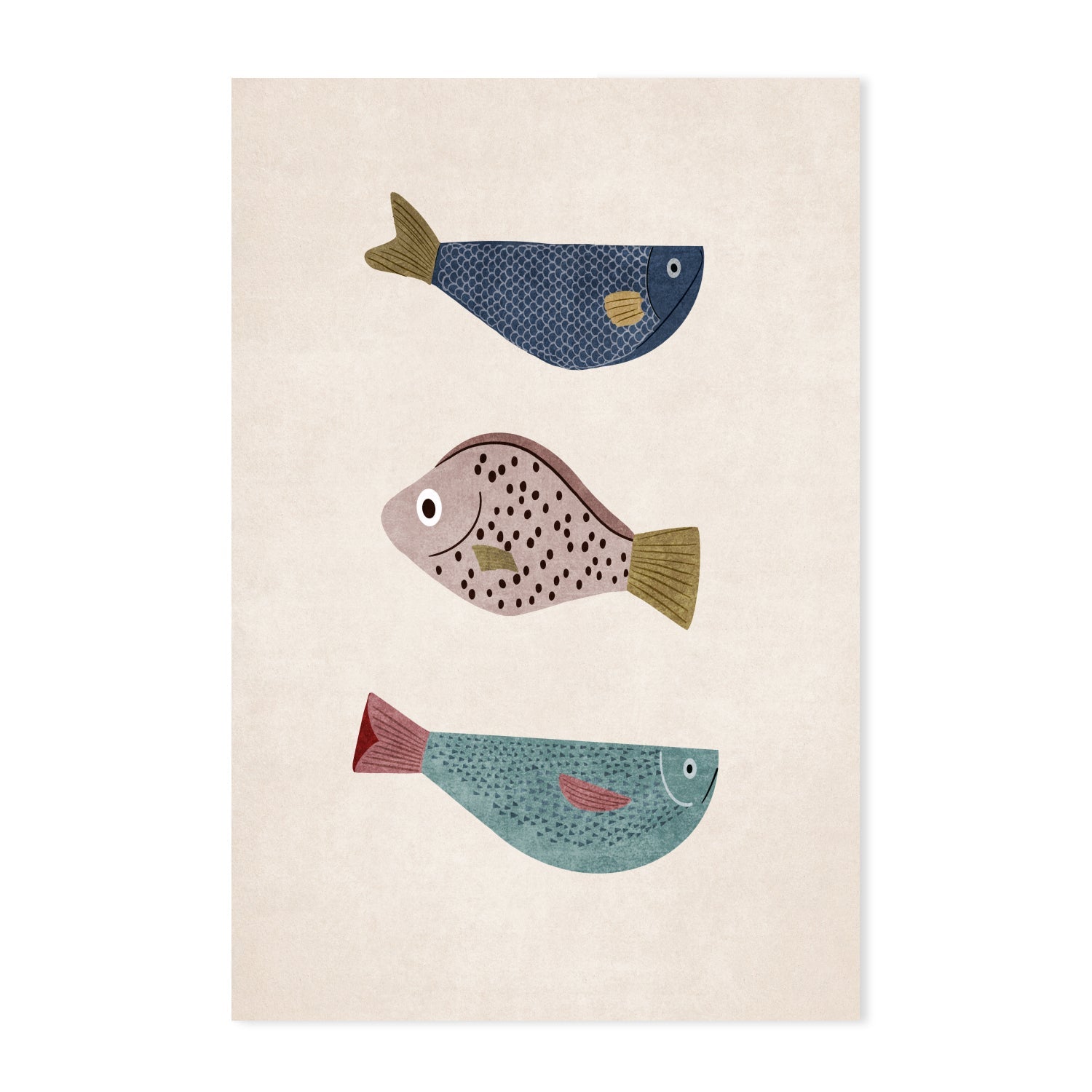 wall-art-print-canvas-poster-framed-Three Fish, Style A & B, Set Of 2 , By Emel Tunaboylu-GIOIA-WALL-ART