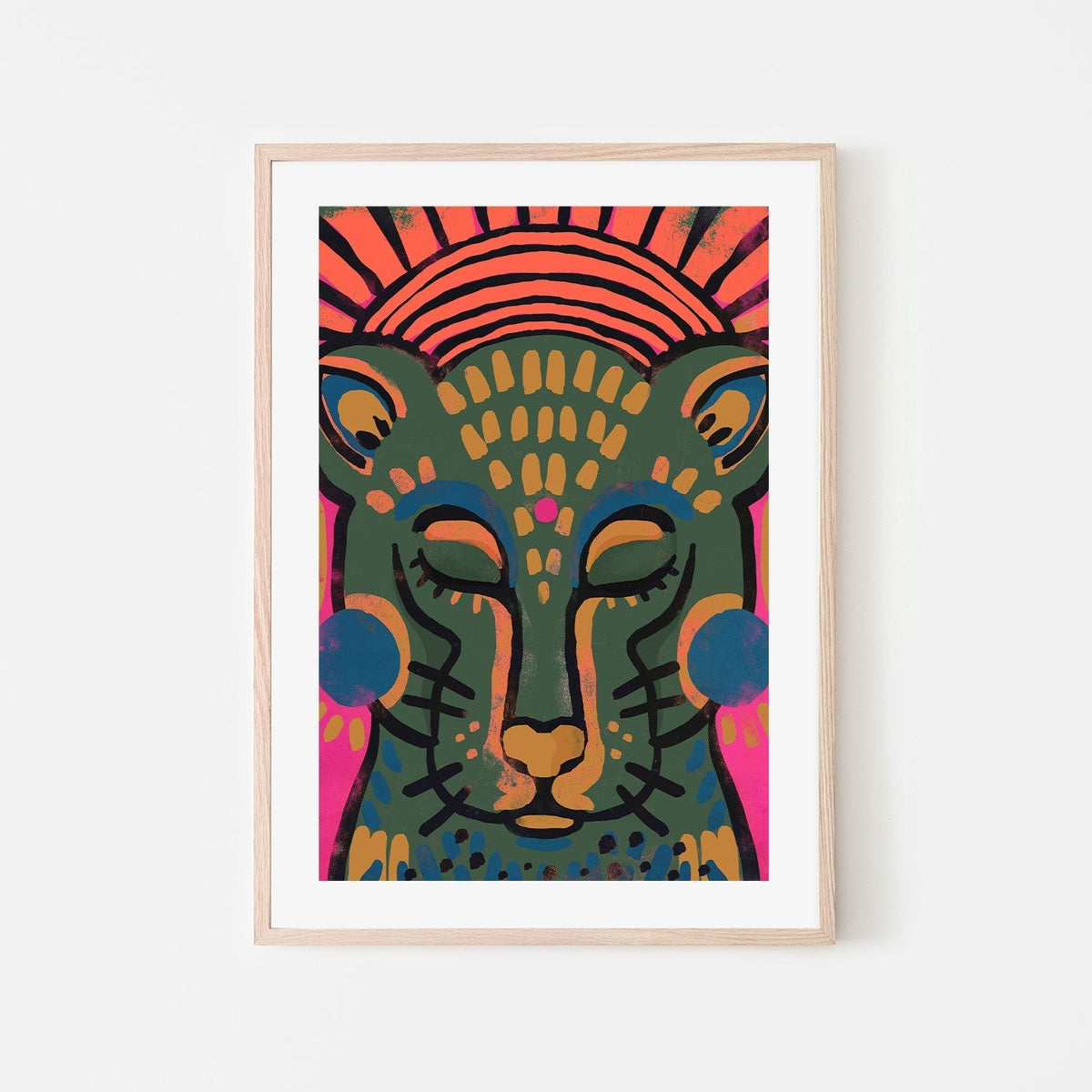 wall-art-print-canvas-poster-framed-Tiger, Coloured Version , By Treechild-GIOIA-WALL-ART