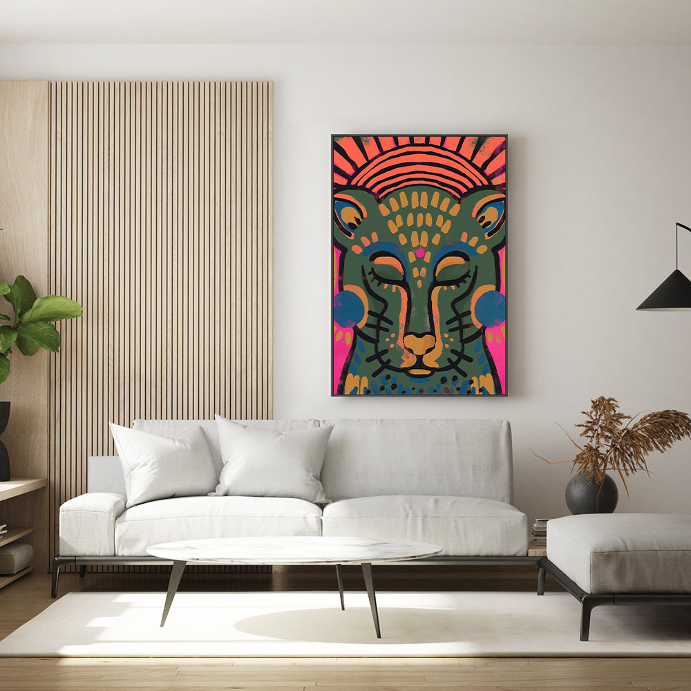 wall-art-print-canvas-poster-framed-Tiger, Coloured Version , By Treechild-GIOIA-WALL-ART