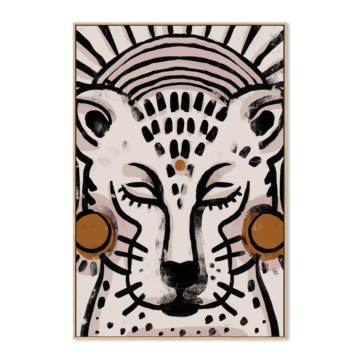 wall-art-print-canvas-poster-framed-Tiger, Neutral Version , By Treechild-GIOIA-WALL-ART