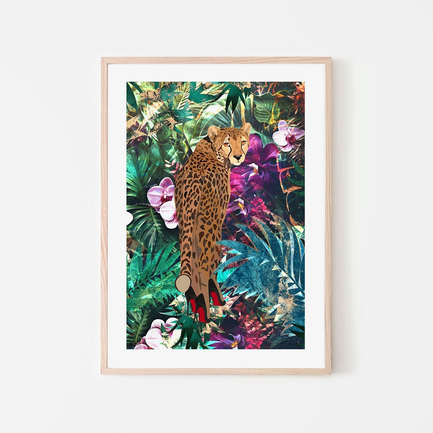wall-art-print-canvas-poster-framed-Tropical Jungle Cheetah , By Sarah Manovski-6