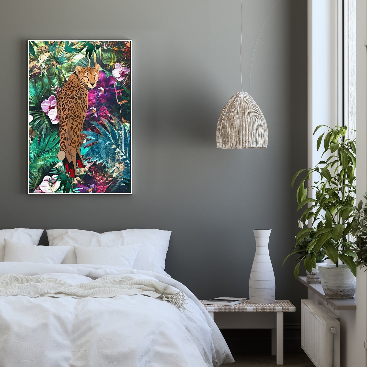 wall-art-print-canvas-poster-framed-Tropical Jungle Cheetah , By Sarah Manovski-7