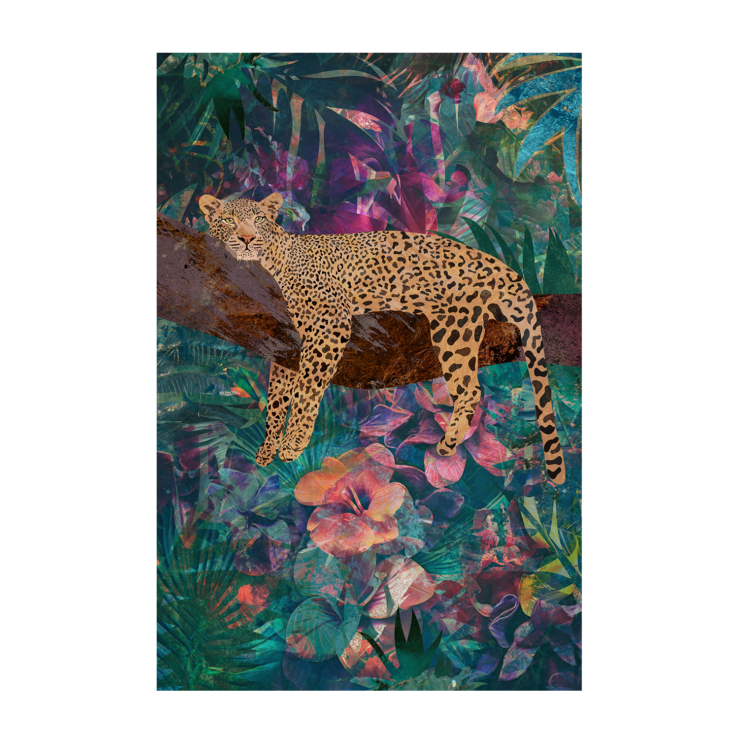 wall-art-print-canvas-poster-framed-Tropical Jungle Leopard No Glasses , By Sarah Manovski-1