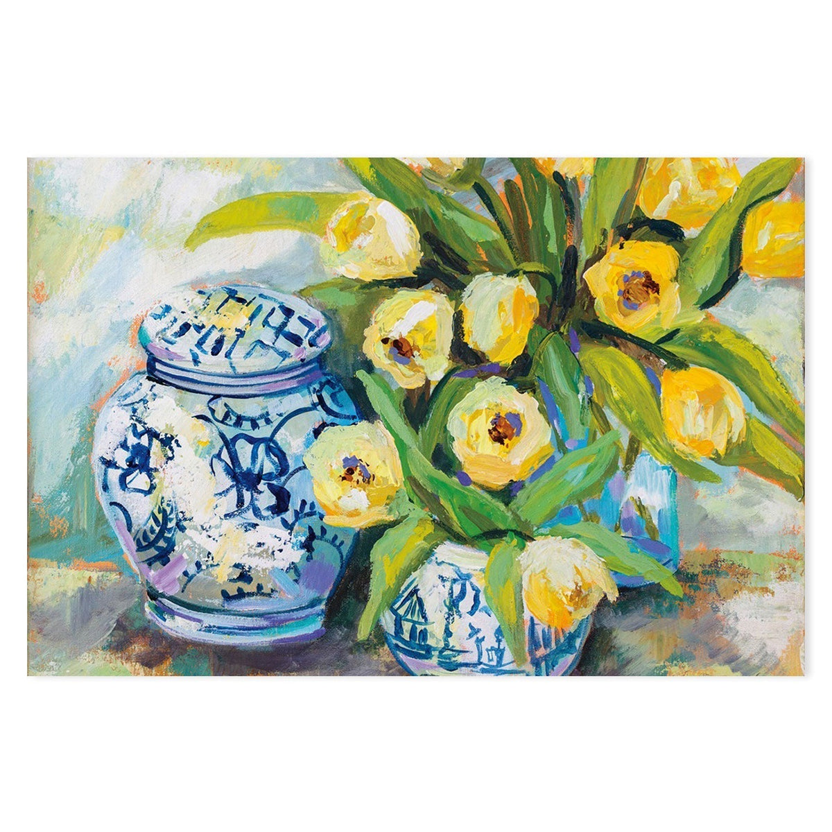 wall-art-print-canvas-poster-framed-Tulips Chinoiserie-by-Jeanette Vertentes-Gioia Wall Art