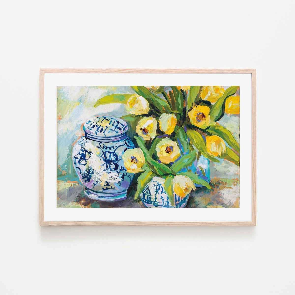 wall-art-print-canvas-poster-framed-Tulips Chinoiserie-by-Jeanette Vertentes-Gioia Wall Art