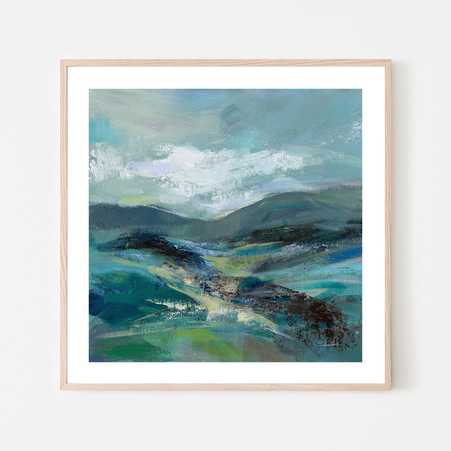 wall-art-print-canvas-poster-framed-Turquoise Slopes, Style A-by-Silvia Vassileva-Gioia Wall Art