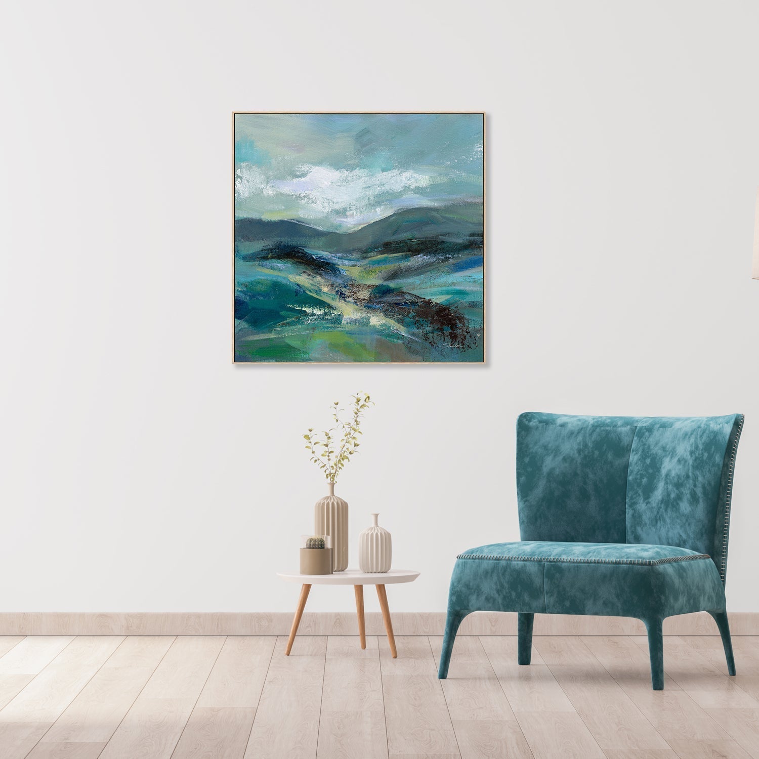 wall-art-print-canvas-poster-framed-Turquoise Slopes, Style A-by-Silvia Vassileva-Gioia Wall Art