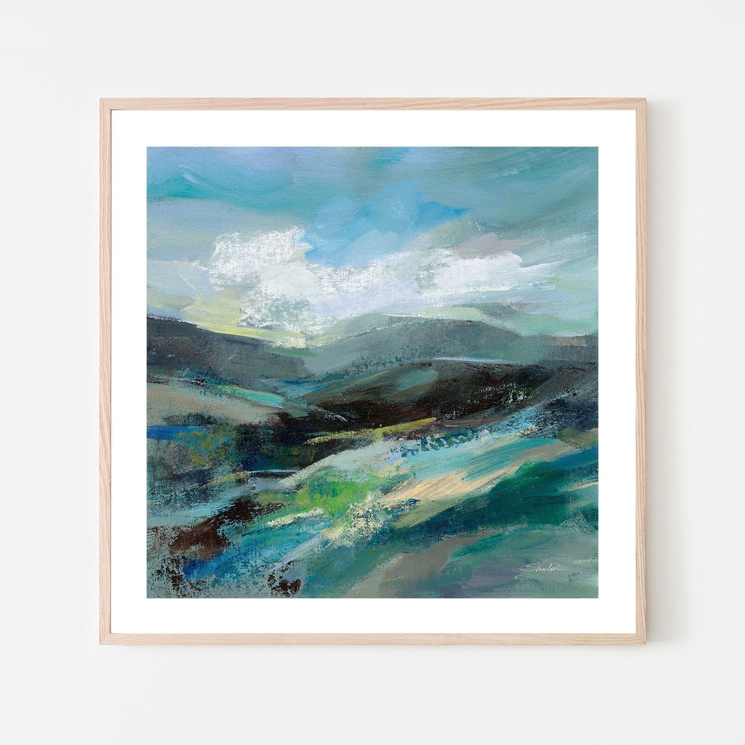 wall-art-print-canvas-poster-framed-Turquoise Slopes, Style B-by-Silvia Vassileva-Gioia Wall Art