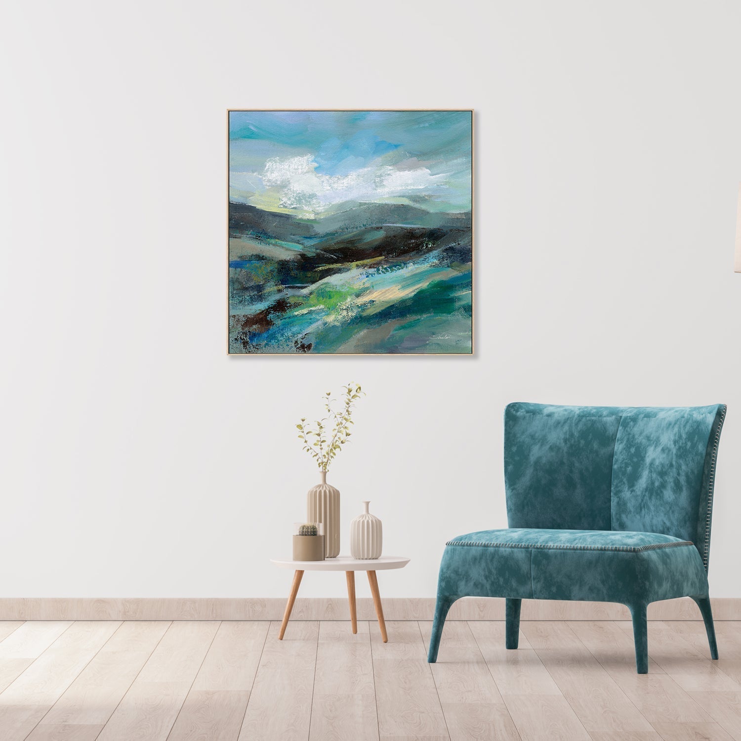 wall-art-print-canvas-poster-framed-Turquoise Slopes, Style B-by-Silvia Vassileva-Gioia Wall Art