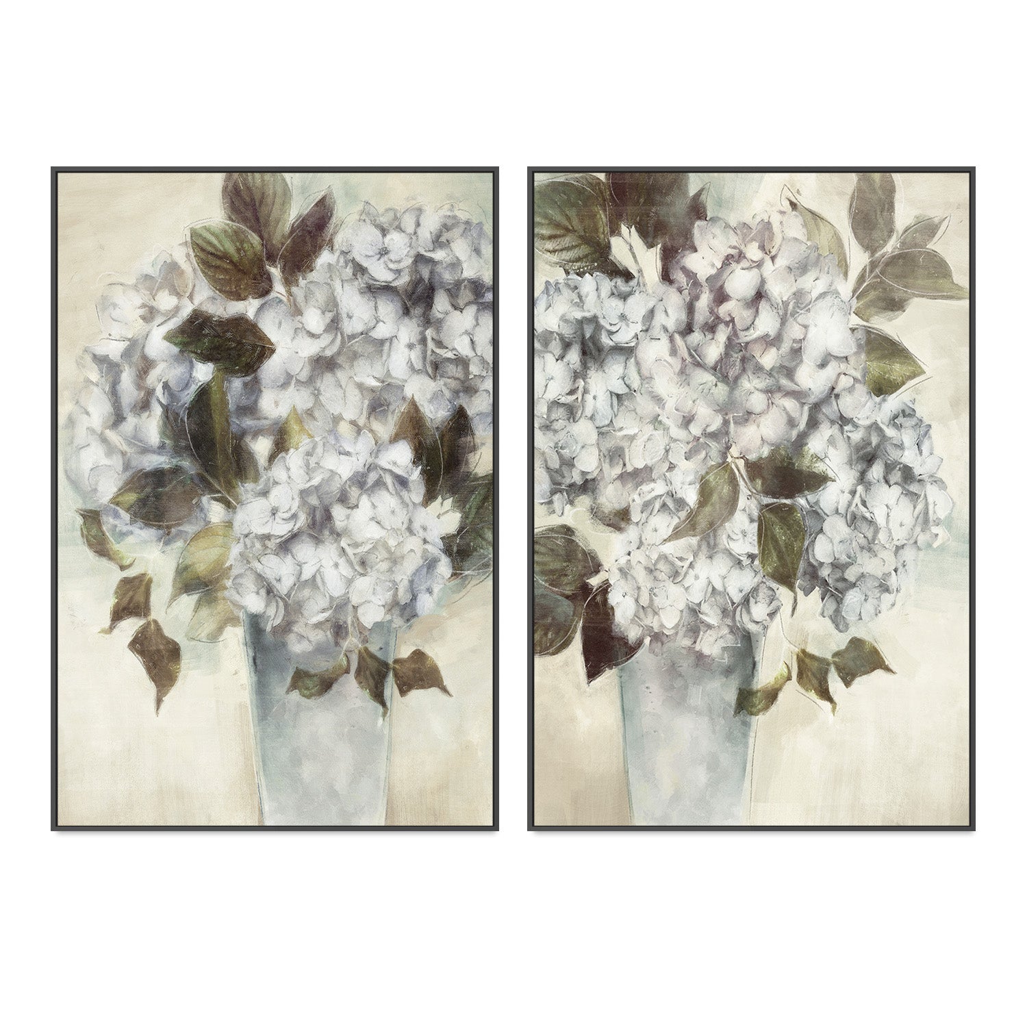wall-art-print-canvas-poster-framed-Twilight Hydrangea, Style A & B, Set of 2 , By Nina Blue-3
