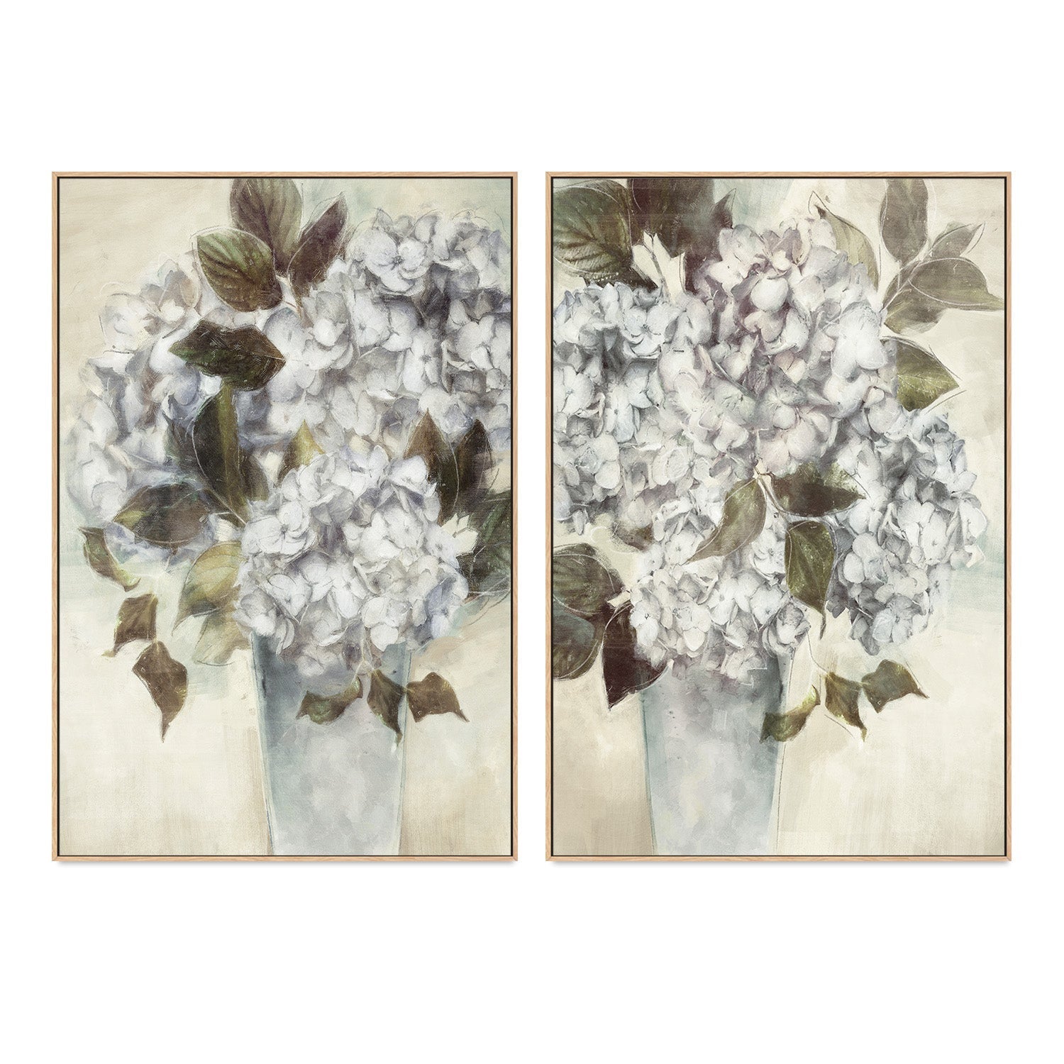 wall-art-print-canvas-poster-framed-Twilight Hydrangea, Style A & B, Set of 2 , By Nina Blue-4