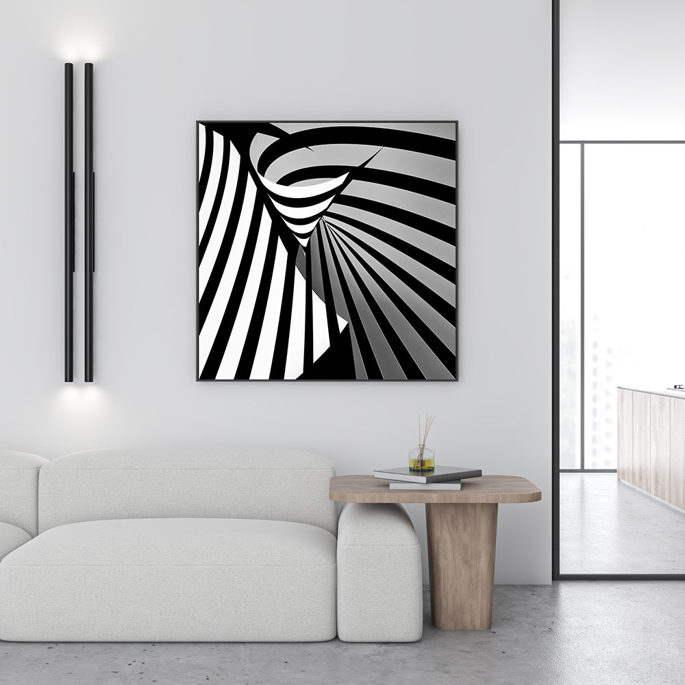 wall-art-print-canvas-poster-framed-Twisted Black And White Stripes , By Gilbert Claes-GIOIA-WALL-ART