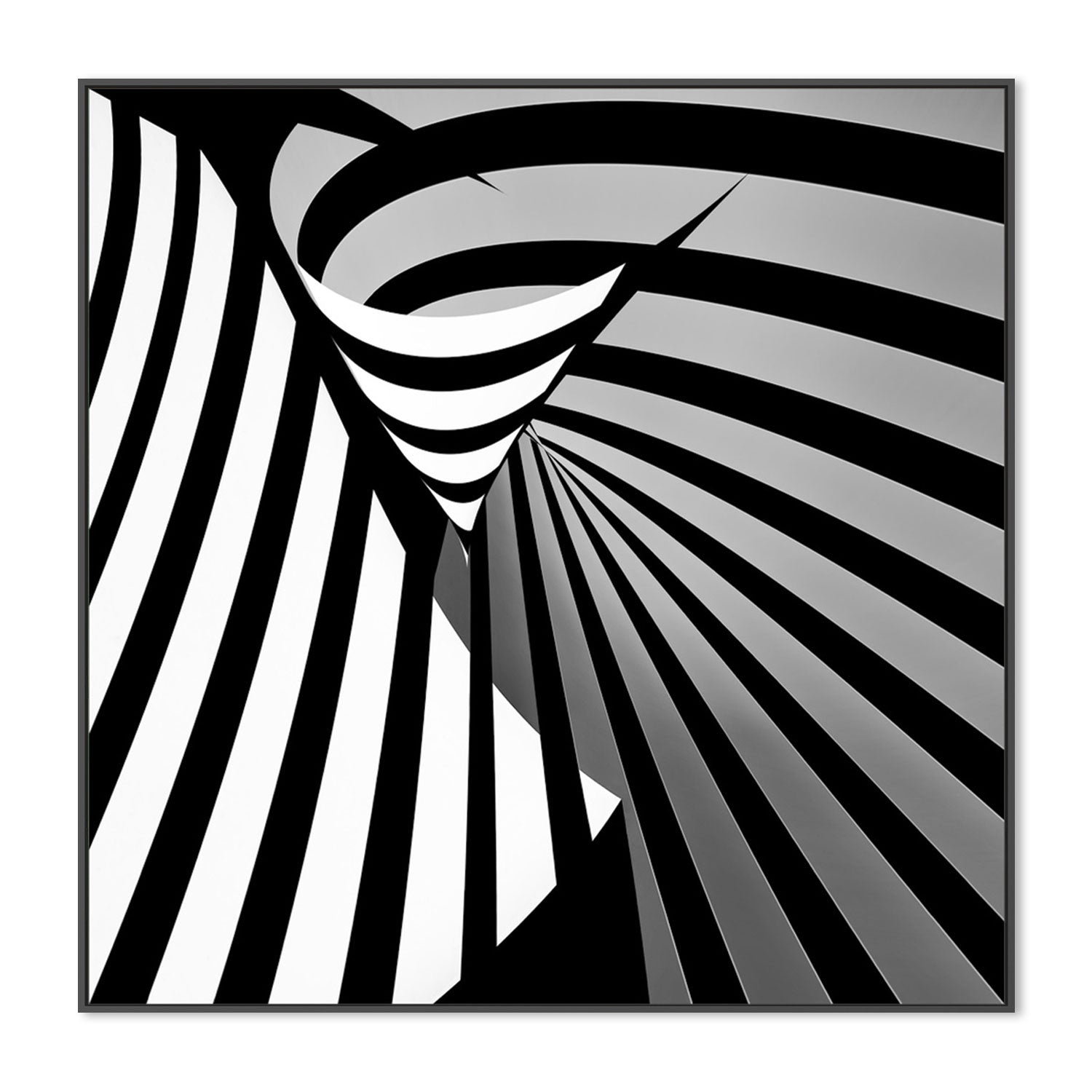 wall-art-print-canvas-poster-framed-Twisted Black And White Stripes , By Gilbert Claes-GIOIA-WALL-ART