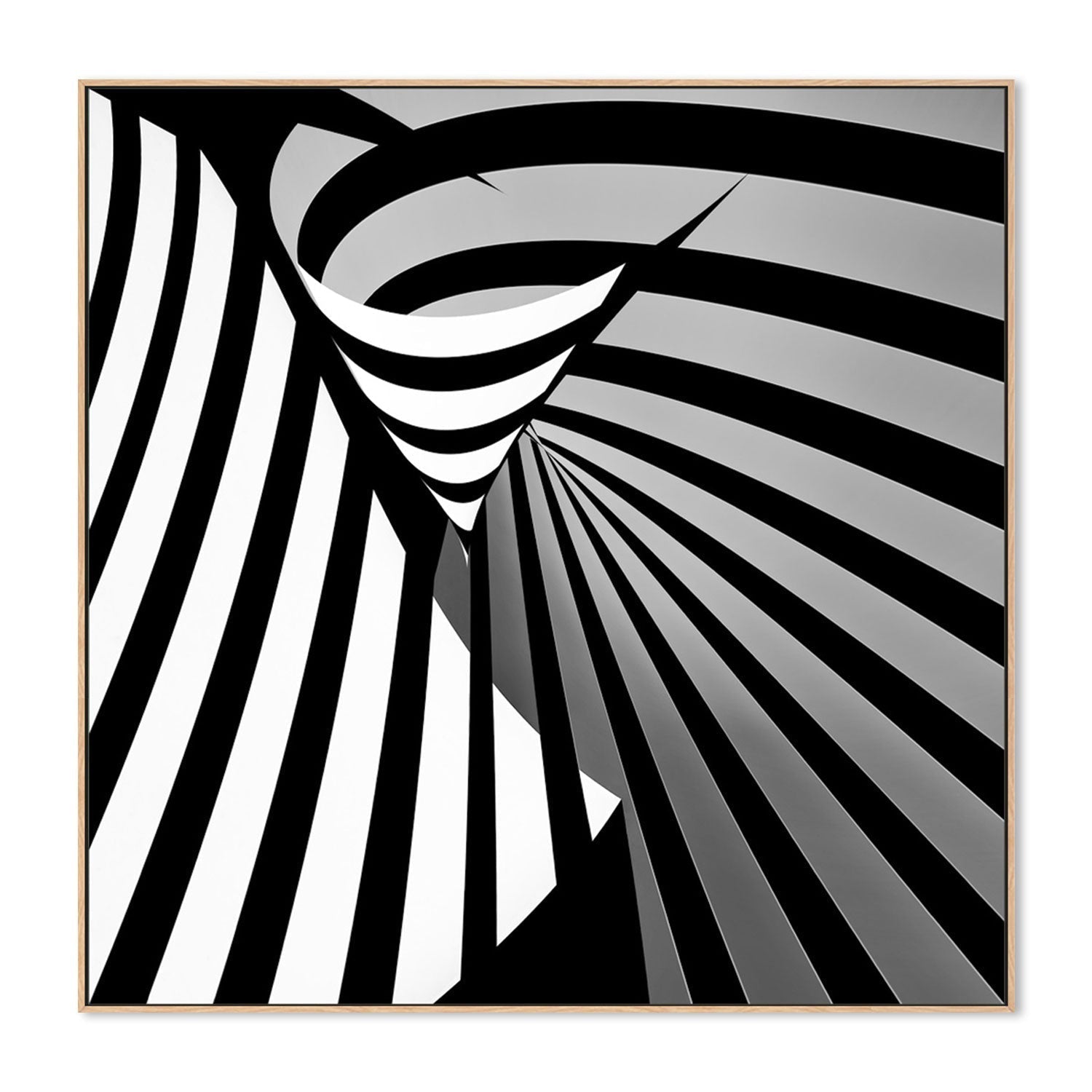 wall-art-print-canvas-poster-framed-Twisted Black And White Stripes , By Gilbert Claes-GIOIA-WALL-ART