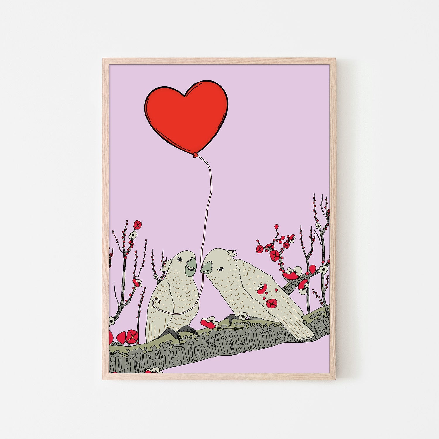 wall-art-print-canvas-poster-framed-Two Birds Perched On A Branch-6