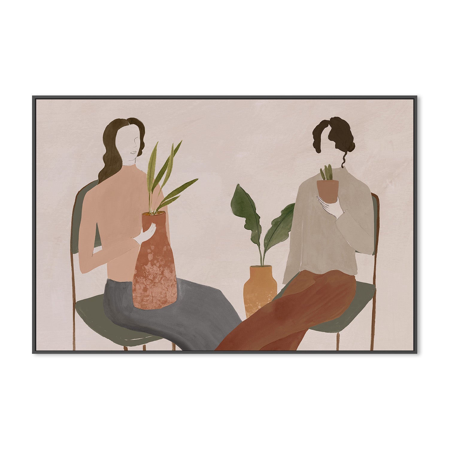 wall-art-print-canvas-poster-framed-Two Girls, Style B , By Lily K-3