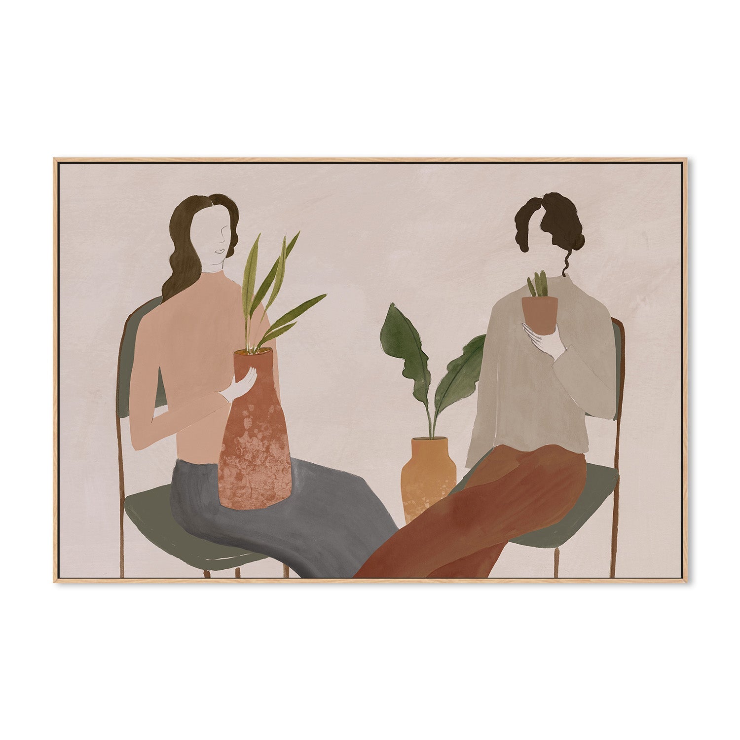 wall-art-print-canvas-poster-framed-Two Girls, Style B , By Lily K-4
