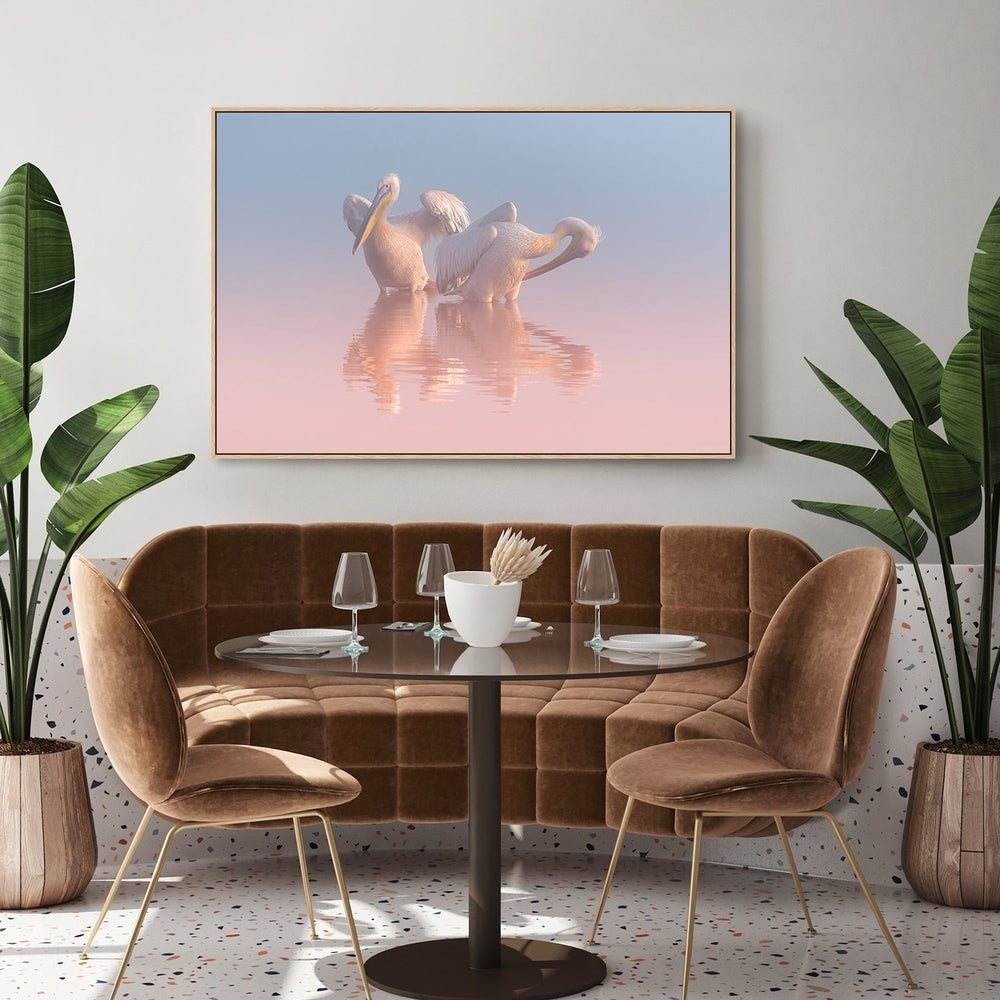wall-art-print-canvas-poster-framed-Two Pelicans, By Natalia Rublina-by-Plus X Studio-Gioia Wall Art