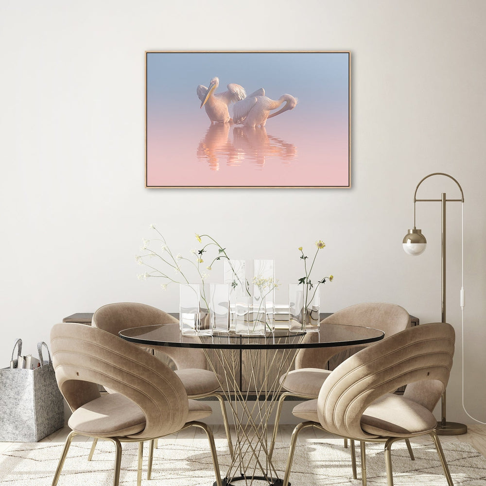 wall-art-print-canvas-poster-framed-Two Pelicans, By Natalia Rublina-by-Plus X Studio-Gioia Wall Art