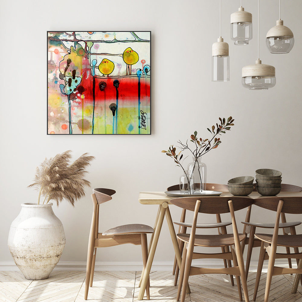 wall-art-print-canvas-poster-framed-Two Yellow Birds-GIOIA-WALL-ART