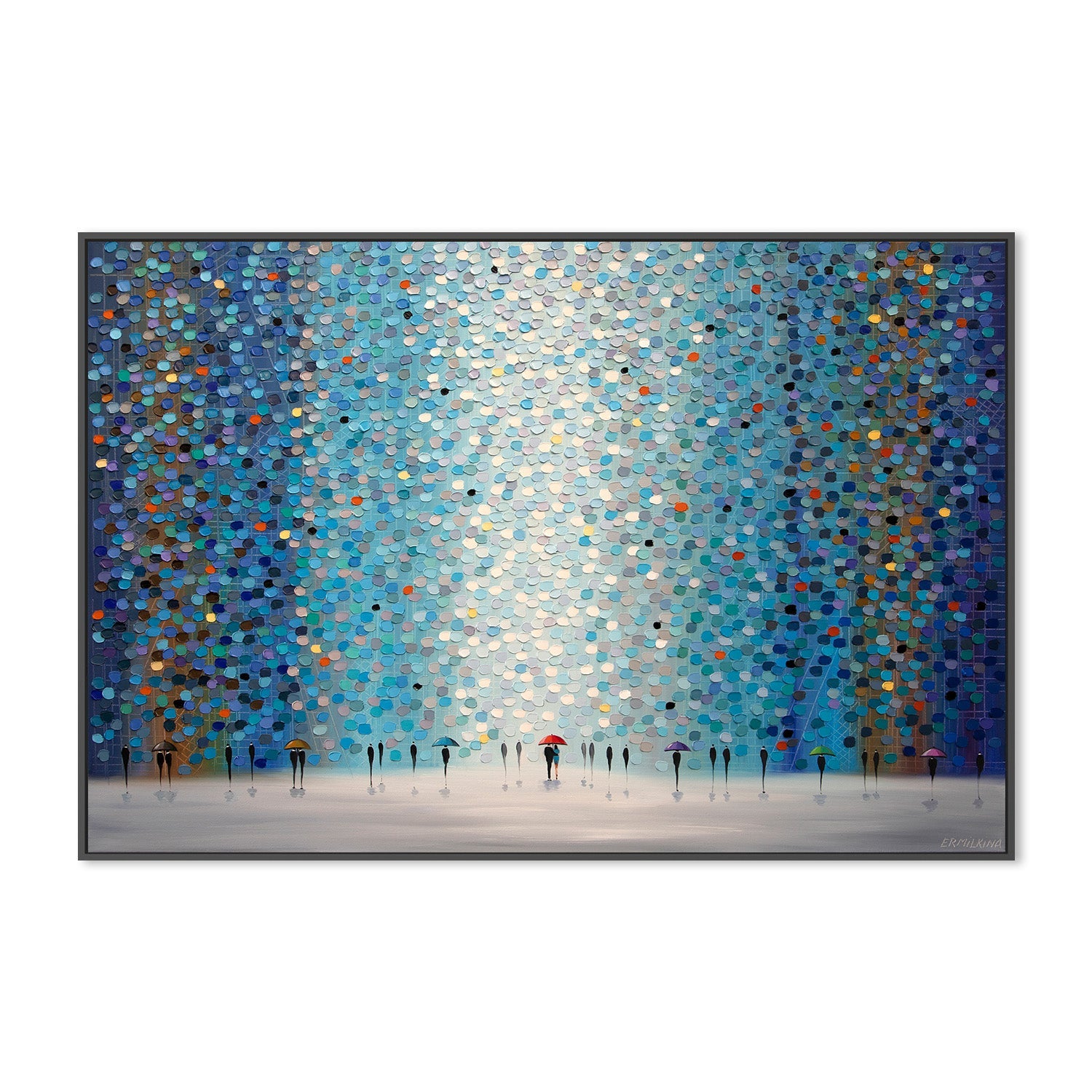 wall-art-print-canvas-poster-framed-Umbrellas At Night-3