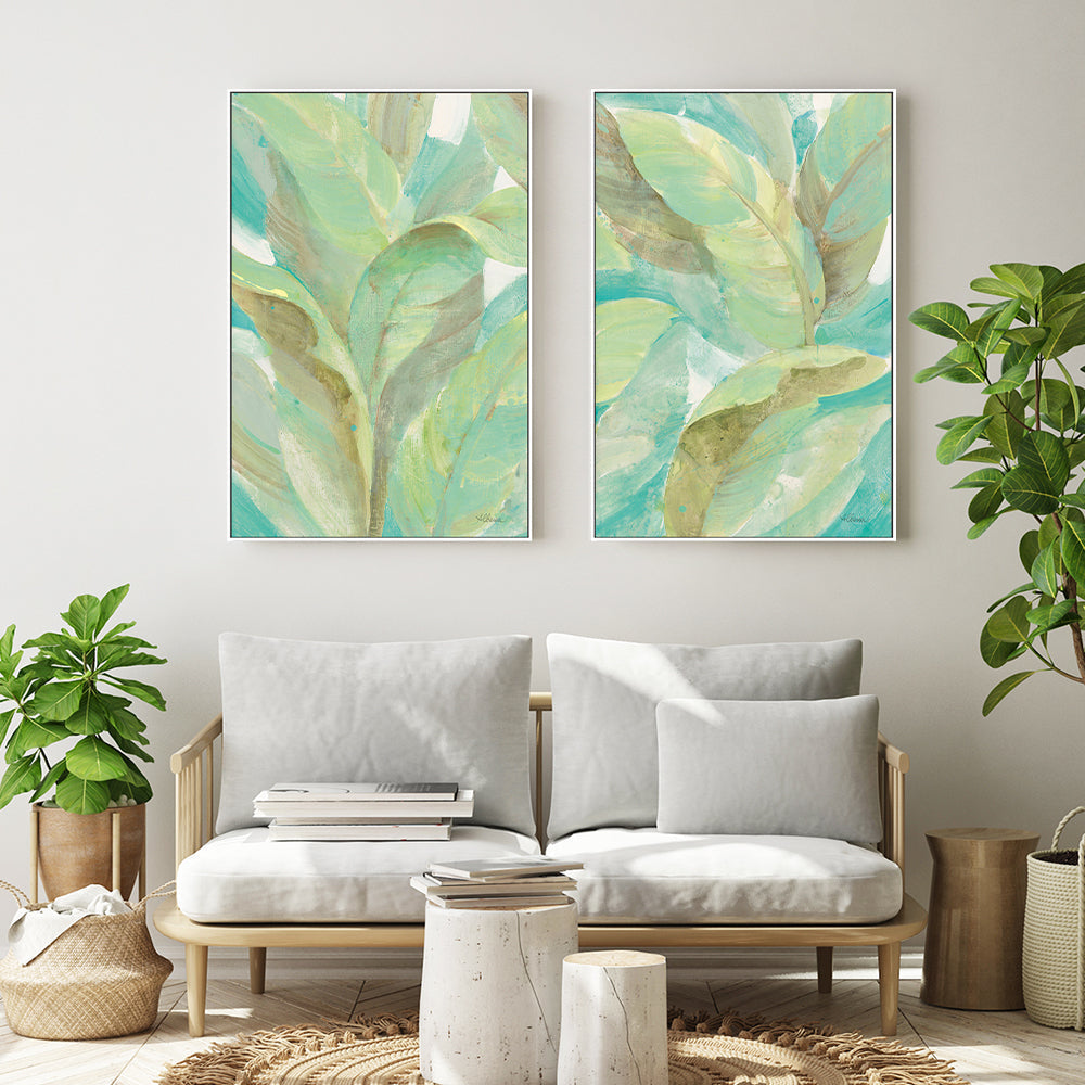 wall-art-print-canvas-poster-framed-Under the Palms, Style A & B, Set Of 2 , By Albena Hristova-GIOIA-WALL-ART