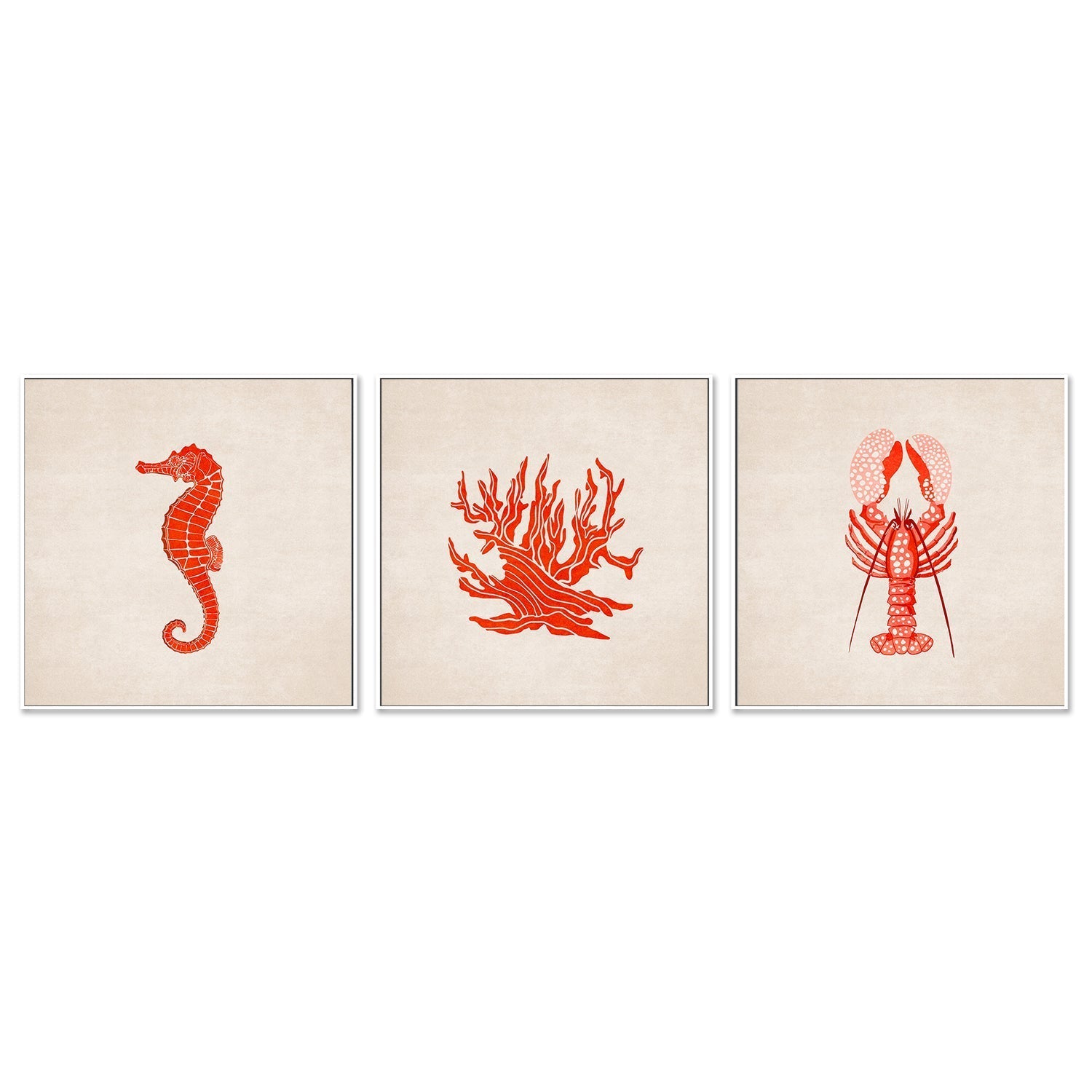 wall-art-print-canvas-poster-framed-Under The Sea, Set Of 3 , By Emel Tunaboylu-GIOIA-WALL-ART