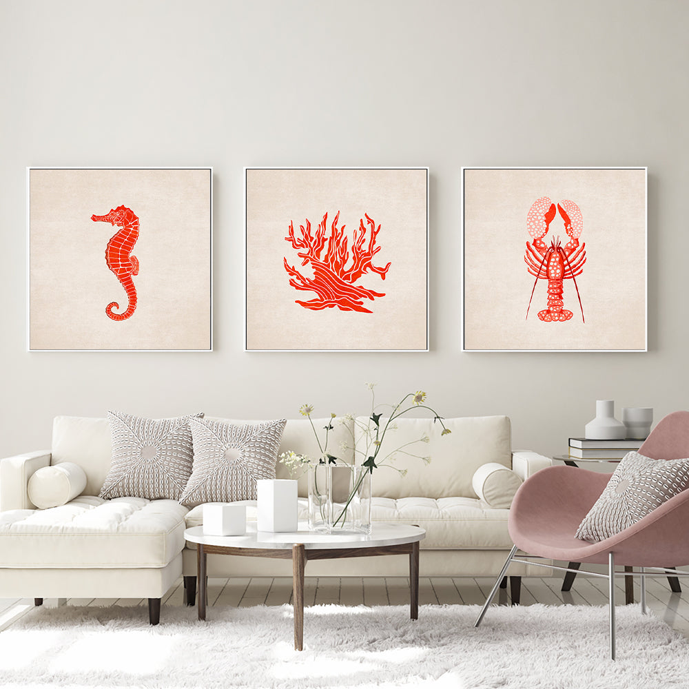 wall-art-print-canvas-poster-framed-Under The Sea, Set Of 3 , By Emel Tunaboylu-GIOIA-WALL-ART