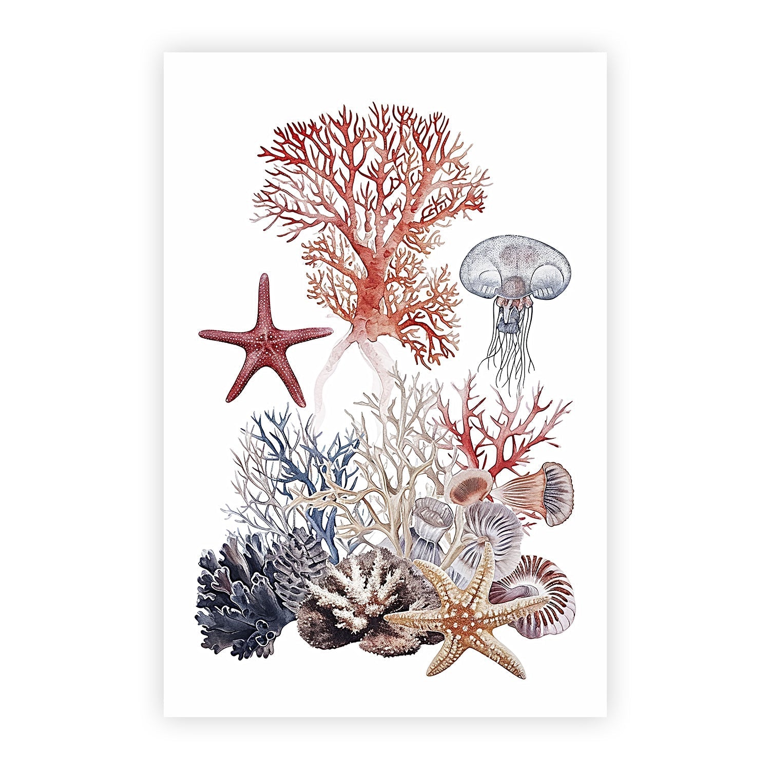 wall-art-print-canvas-poster-framed-Undersea Creatures , Style B , By Accent Art Studio-1