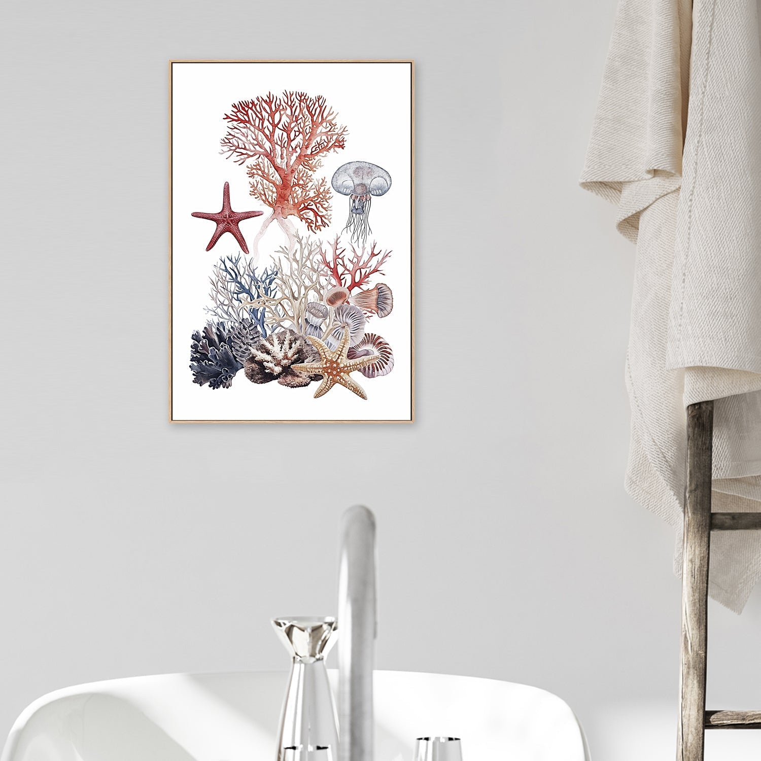 wall-art-print-canvas-poster-framed-Undersea Creatures , Style B , By Accent Art Studio-2