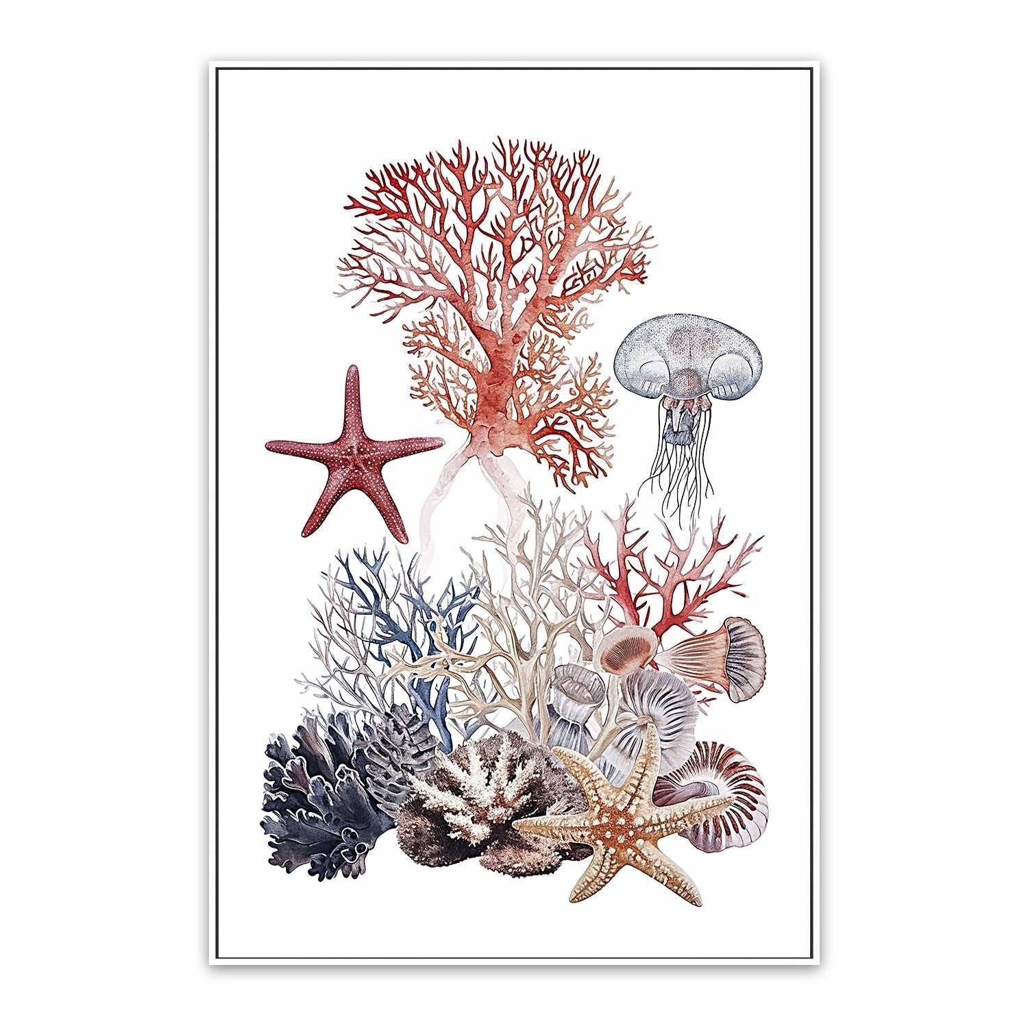 wall-art-print-canvas-poster-framed-Undersea Creatures , Style B , By Accent Art Studio-5