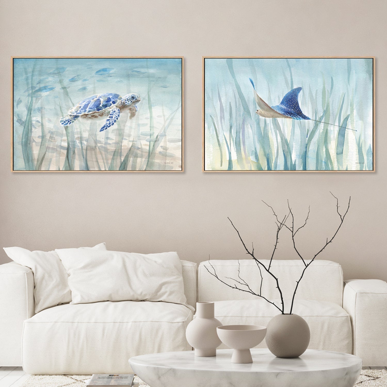wall-art-print-canvas-poster-framed-Undersea, Set of 2-by-Danhui Nai-Gioia Wall Art
