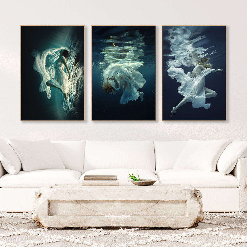 wall-art-print-canvas-poster-framed-Underwater by Dmitry Laudin, Set of 3-by-Plus X Studio-Gioia Wall Art