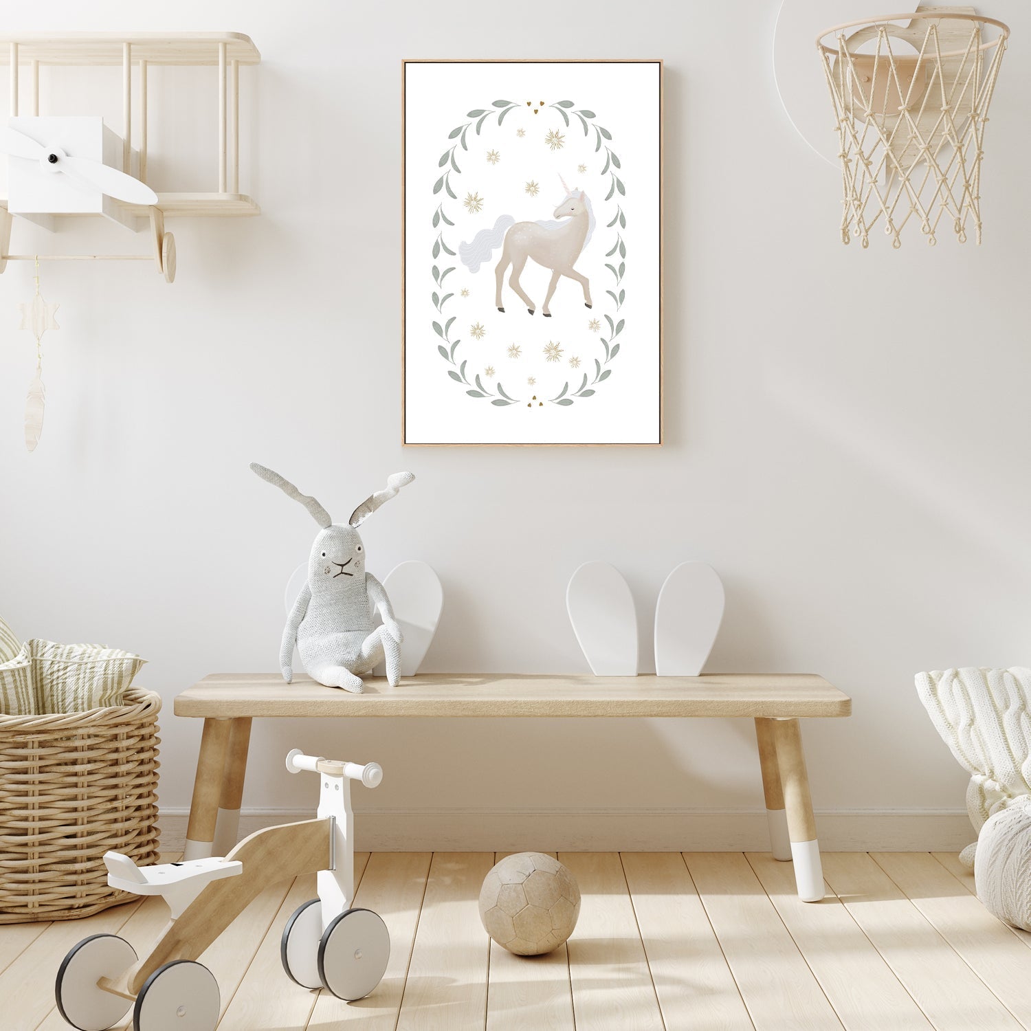 wall-art-print-canvas-poster-framed-Unicorn Garland , By Leah Straatsma-7