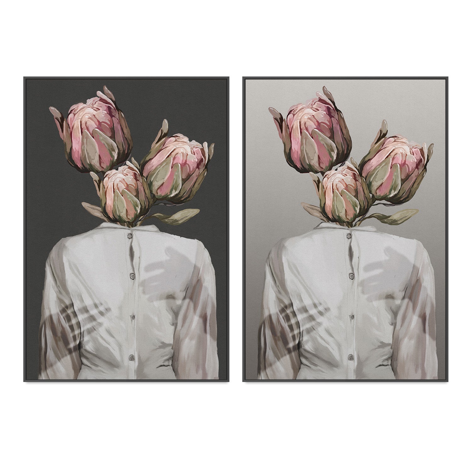 wall-art-print-canvas-poster-framed-Unknown Longing, Style A & B, Set of 2 , By Gabriella Roberg-3