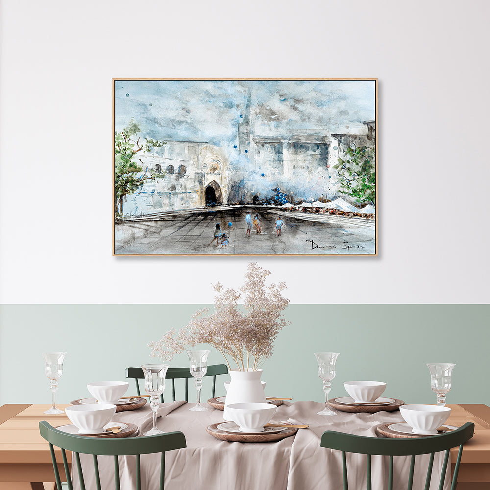 wall-art-print-canvas-poster-framed-Valencia Church , By Lilou Online Fine Arts-GIOIA-WALL-ART