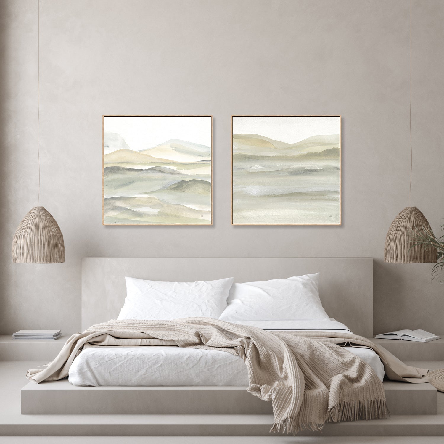 wall-art-print-canvas-poster-framed-Valleyscape Green, Set of 2-by-Chris Paschke-Gioia Wall Art