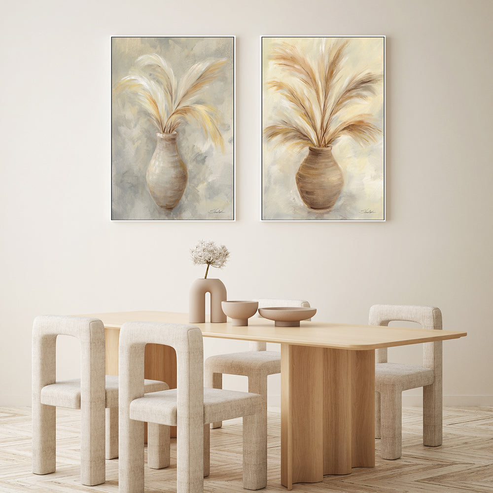 wall-art-print-canvas-poster-framed-Vase Of Grasses, Style A & B, Set of 2 , By Silvia Vassileva-GIOIA-WALL-ART