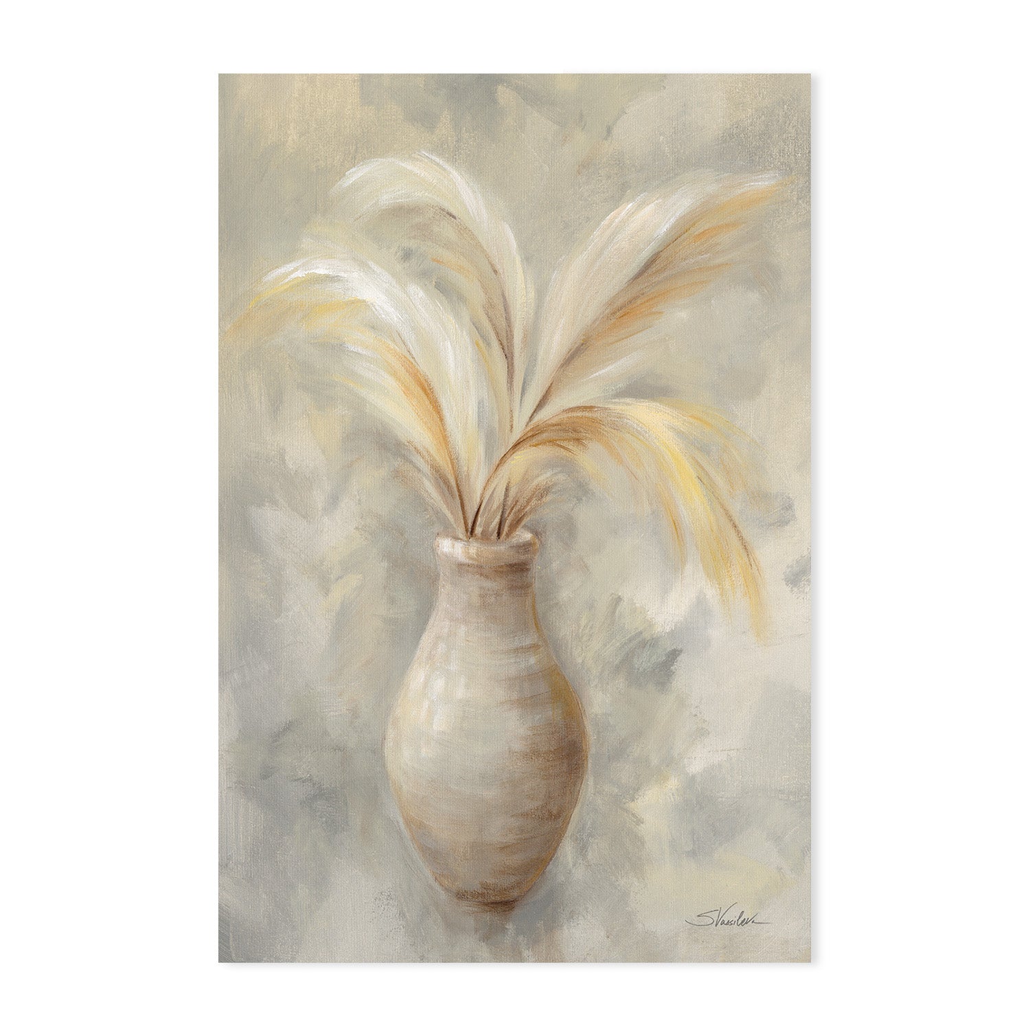 wall-art-print-canvas-poster-framed-Vase Of Grasses, Style A & B, Set of 2 , By Silvia Vassileva-GIOIA-WALL-ART