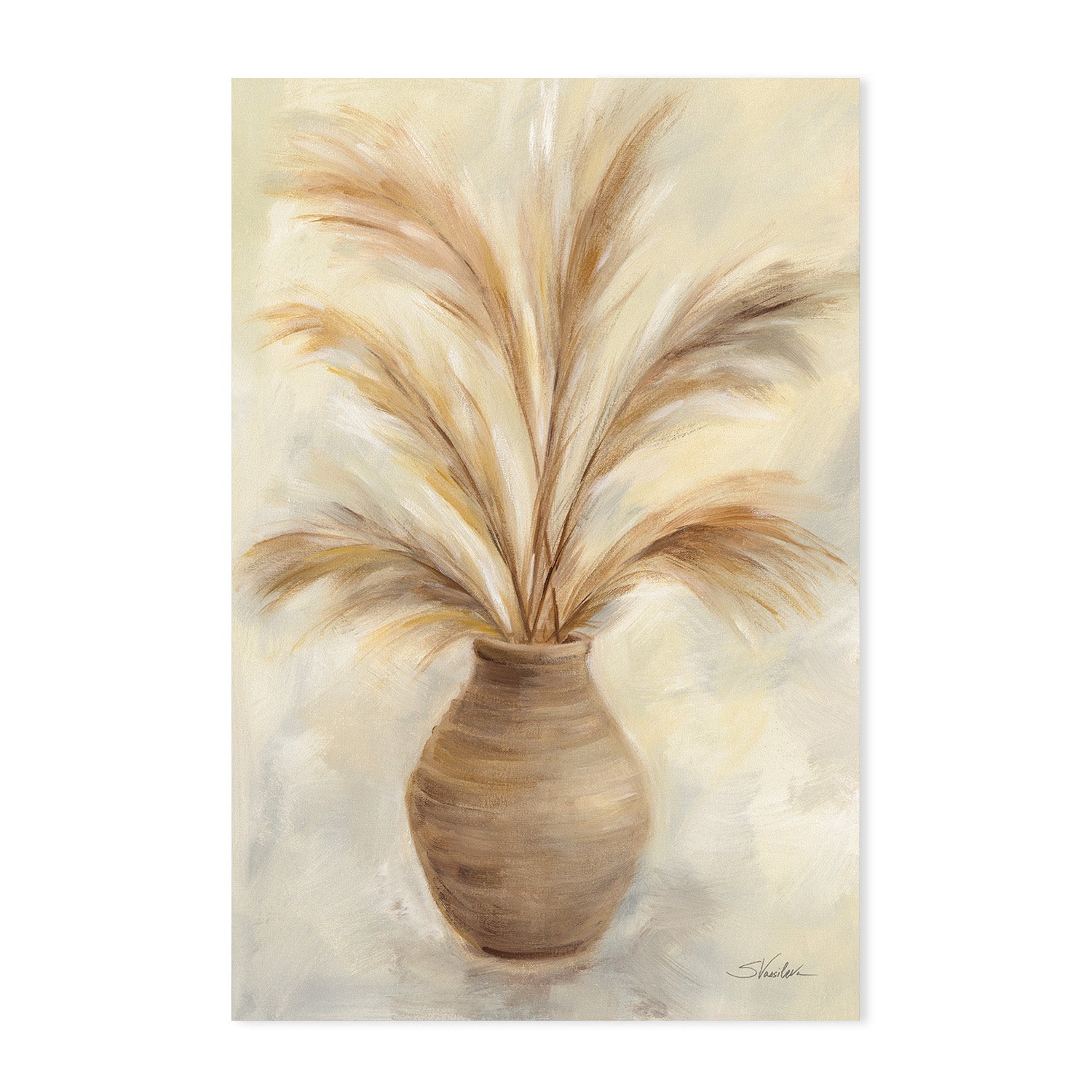 wall-art-print-canvas-poster-framed-Vase Of Grasses, Style A & B, Set of 2 , By Silvia Vassileva-GIOIA-WALL-ART