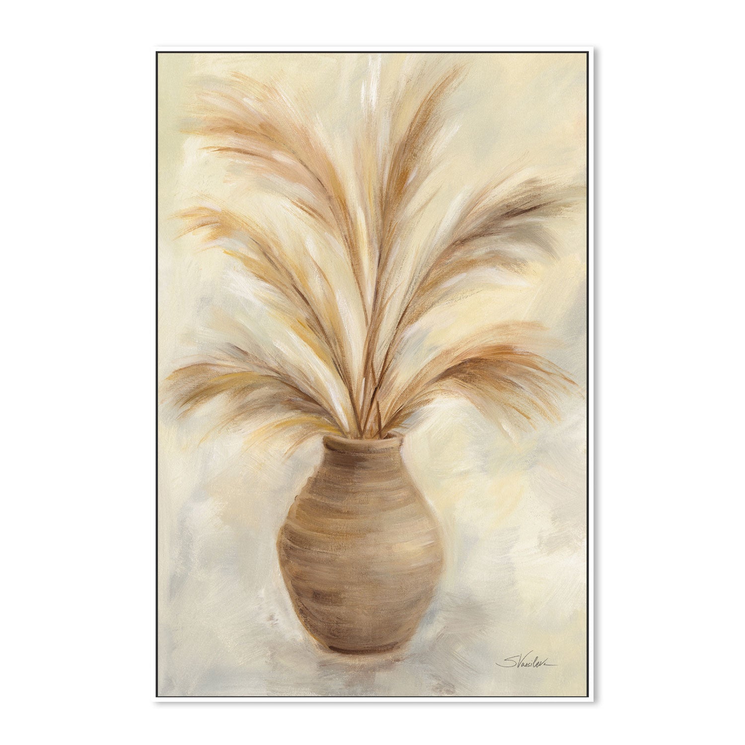 wall-art-print-canvas-poster-framed-Vase of Grasses, Style B , By Silvia Vassileva-GIOIA-WALL-ART