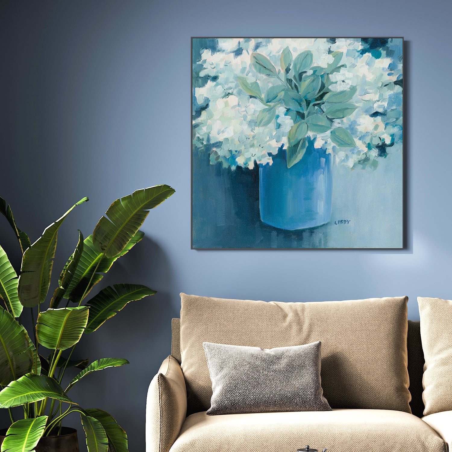 wall-art-print-canvas-poster-framed-Vase Of White , By Libby Anderson-2