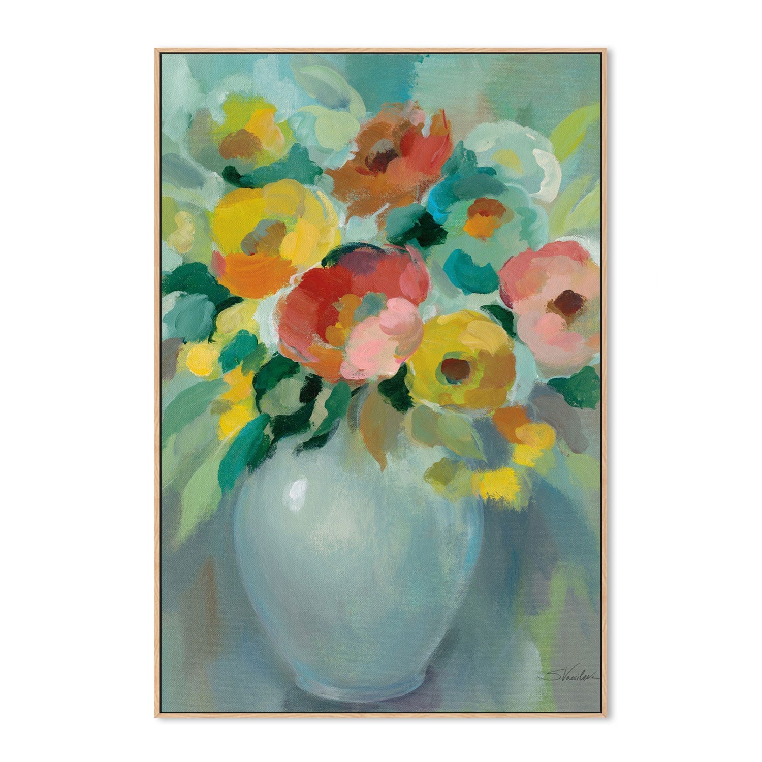 wall-art-print-canvas-poster-framed-Vibrant Bouquet-by-Silvia Vassileva-Gioia Wall Art