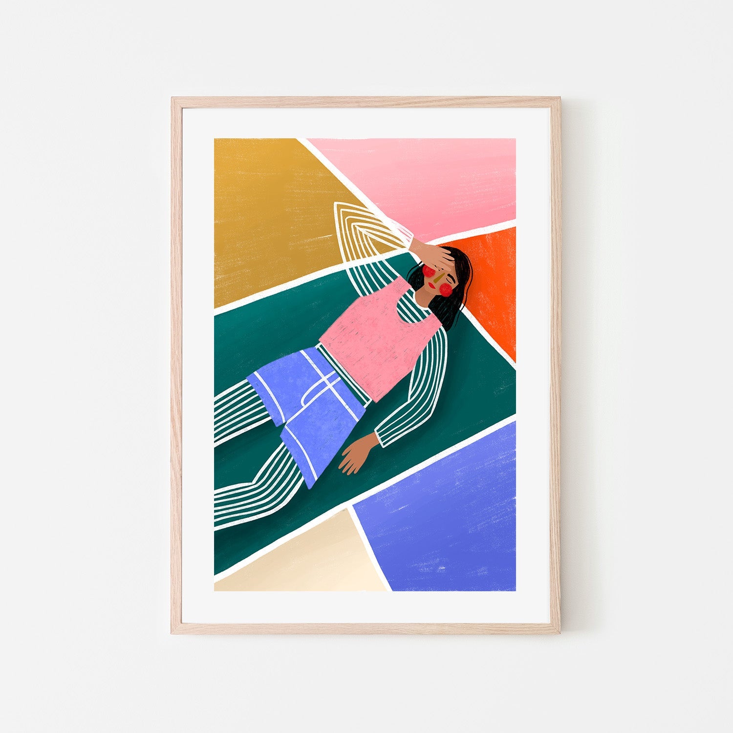 wall-art-print-canvas-poster-framed-Vibrant Lady Resting-6